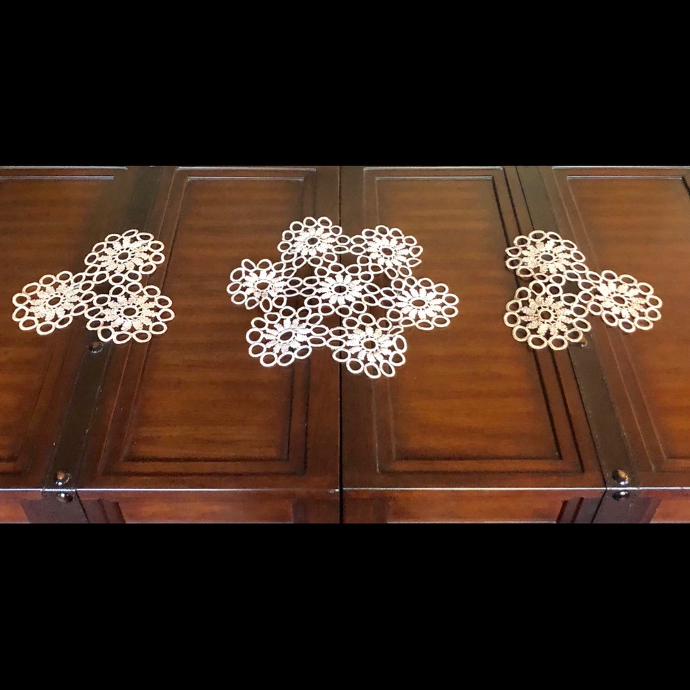 3pc table placement crochet 100% cotton